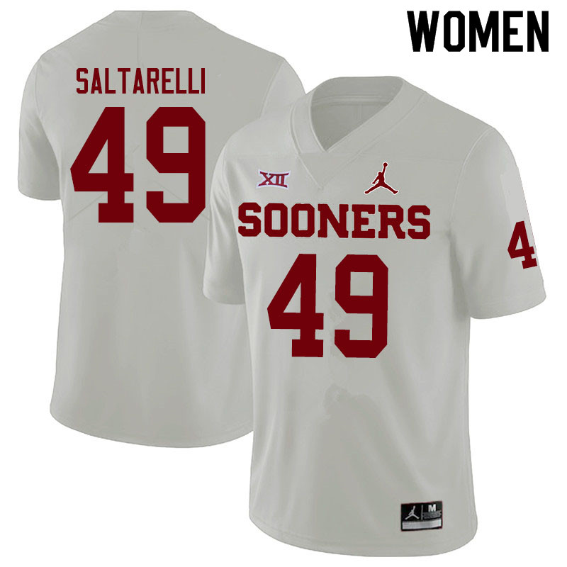 Women #49 Dane Saltarelli Oklahoma Sooners Jordan Brand College Football Jerseys Sale-White - Click Image to Close